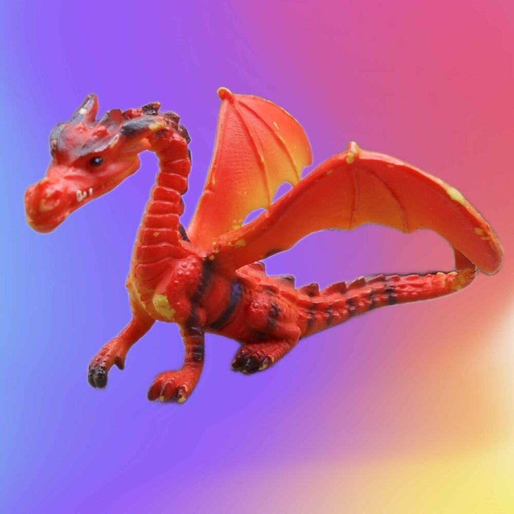 Bullyland 75528 Red/Orange Winged Dragon (Drache Rot) 2016